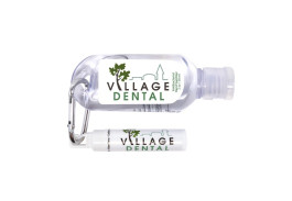 2 Oz. Tottle Antibacterial Hand Sanitizer With Carabiner & Clip Lip Balm